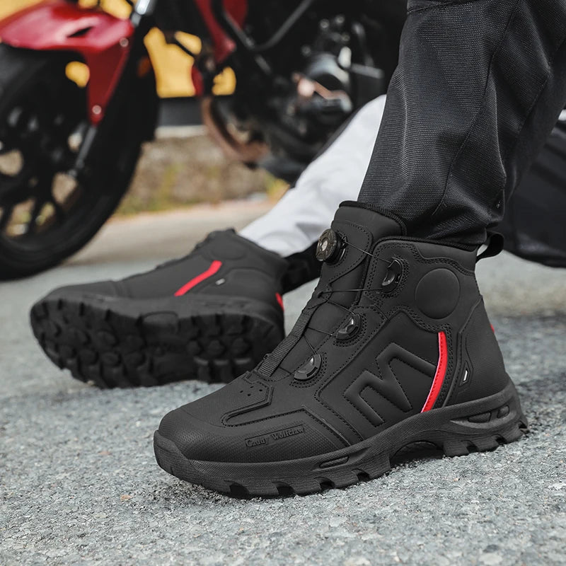 Motorcycle Riding Men Boots Waterproof Motocross Cycling Shoes Off-Road Motorbike Racing Anti-drop Breathable Equipment Soft