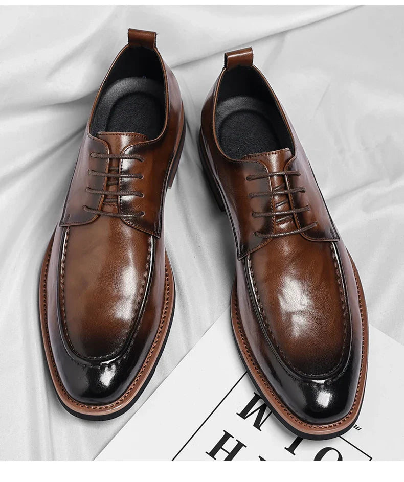 Men's Oxford Derby Dress Shoes Business Formal Casual Party Footwear Comfortable New Fashion Solid-Color Sneakers