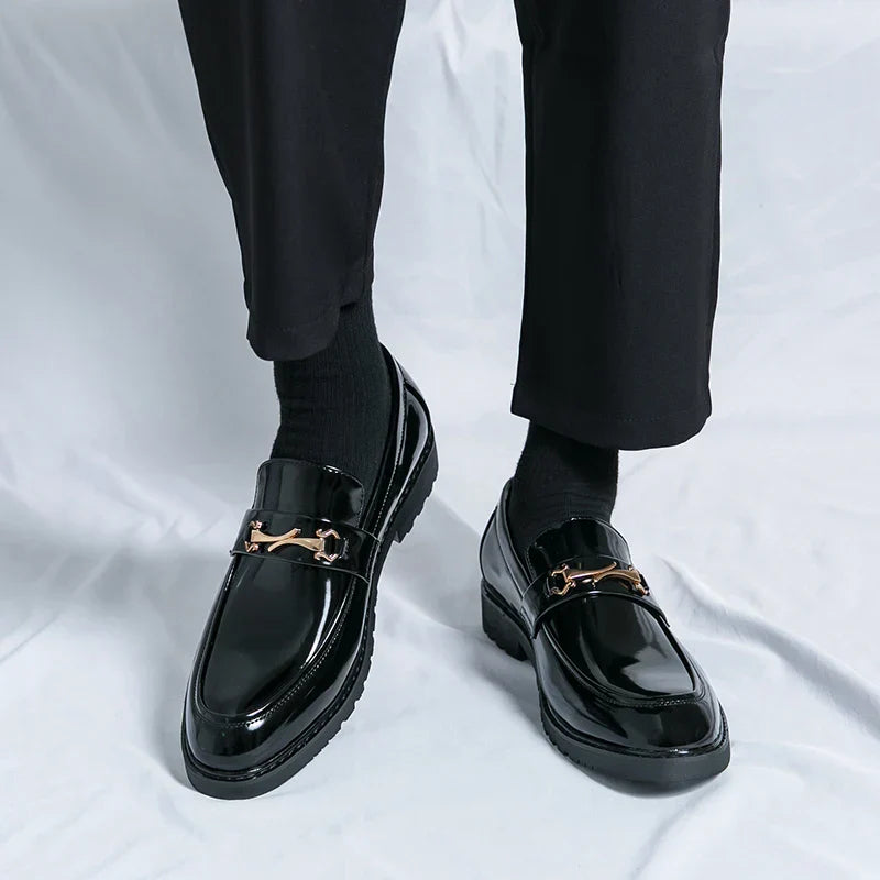 New Luxury Slip on Dress Shoes Men Genuine Leather Italian Loafer Shoes for Men Black Brown Brand Formal Oxford Men Casual Shoes