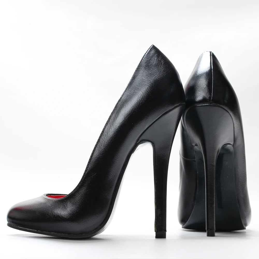 5.5Inch Stiletto Ultra High Unisex oldhollywood Vintagefashion Round Toe Pump Plus Size Shoes