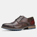 Retro Men Casual leather shoes Cap Toe Oxford Men Derby Shoes Fashion Men Leather Shoes
