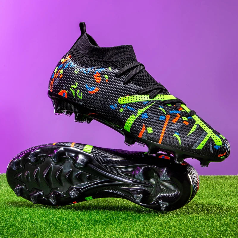 High-top FG soccer shoes for teens and adults, competition-specific, artificial turf sports training shoes