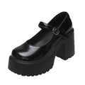 Chunky Platform High Heels Pumps Women 2023 Autumn Pu Leather Ankle Buckle Mary Jane Shoes Woman Thick Heeled White Lolita Shoes