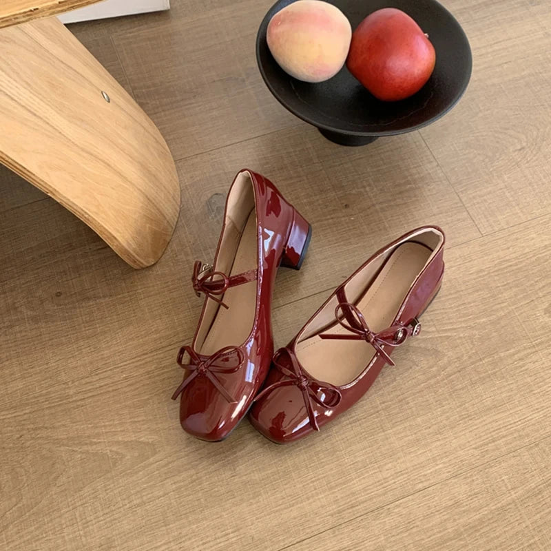 2026 Spring Autumn Women Mary Jane Shoes Fashion Butterfly-knot Shoes Casual Low Heel Dress Street Style Shoes
