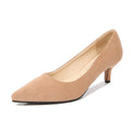 Low Heel Pumps Lady Pointed Toe Kitten Heels Female Green Flock Plus Size spring Red Shoes  Women 5cm High Heels