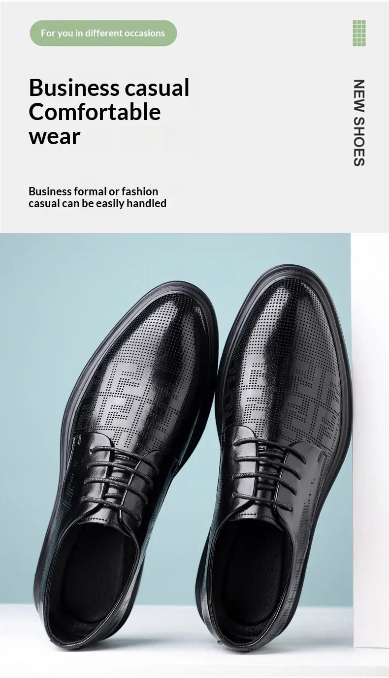 summer Men Elevator Shoes Dress Shoes Formal Leather Quality Busincess Lift 6CM 8CM Height Increased Man Elegance Wedding Shoes