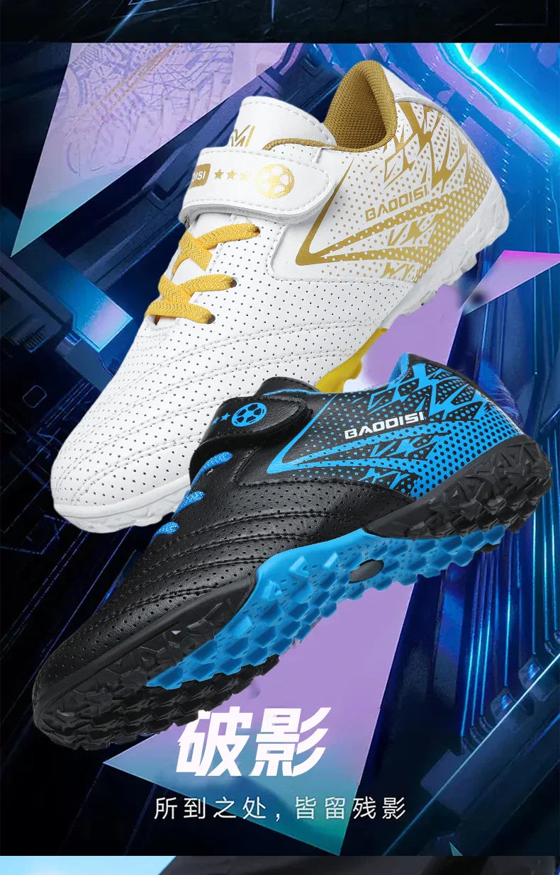 New Children Soccer Shoes Sports Society Field Boy Football Boots Futsal Fast Indoor Sneaker Original Ankle Football Boot Cleats