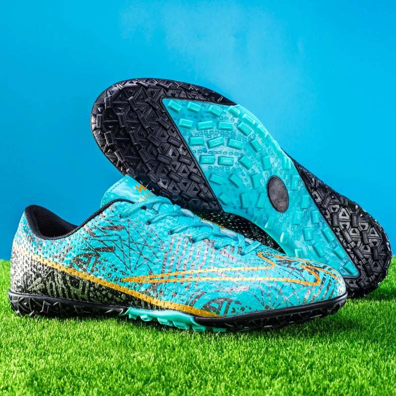 Double star unisex football training shoes, lightweight TF nail football shoes, ultra light racing football boots