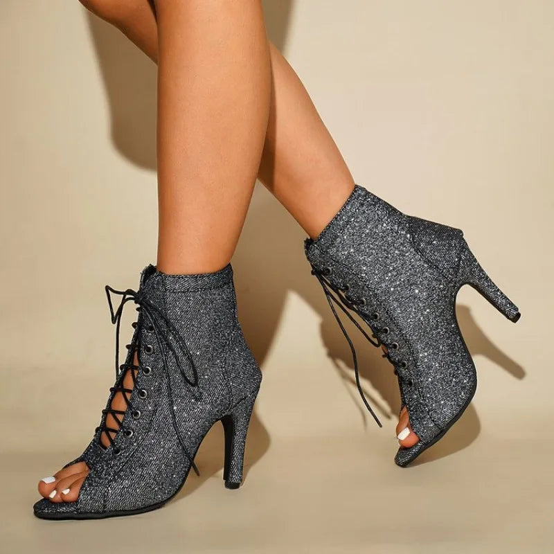 Summer Women's High-Quality Fashion Sandals Sexy High Heels Open-Toe  Comfortable Indoor Jazz Dance Heels Shoes for Ladies