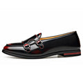 Spring Summer New Cow Leather Shoes for Men Buckle Designer Loafers Male Solid Color Big Size Fashion Business Casual Shoes Man