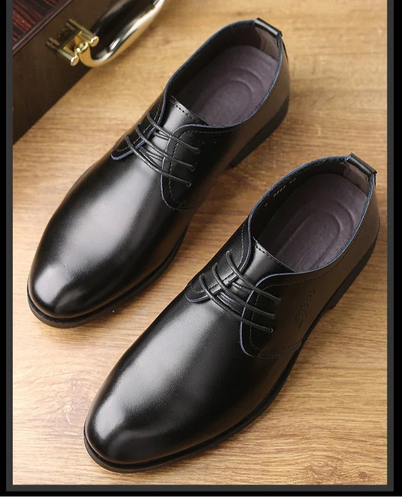 Men's Shoes Black Leather Formal Shoes for Men Oxfords Male Wedding Party Office Business Shoe Man zapatos de hombre Plus Size