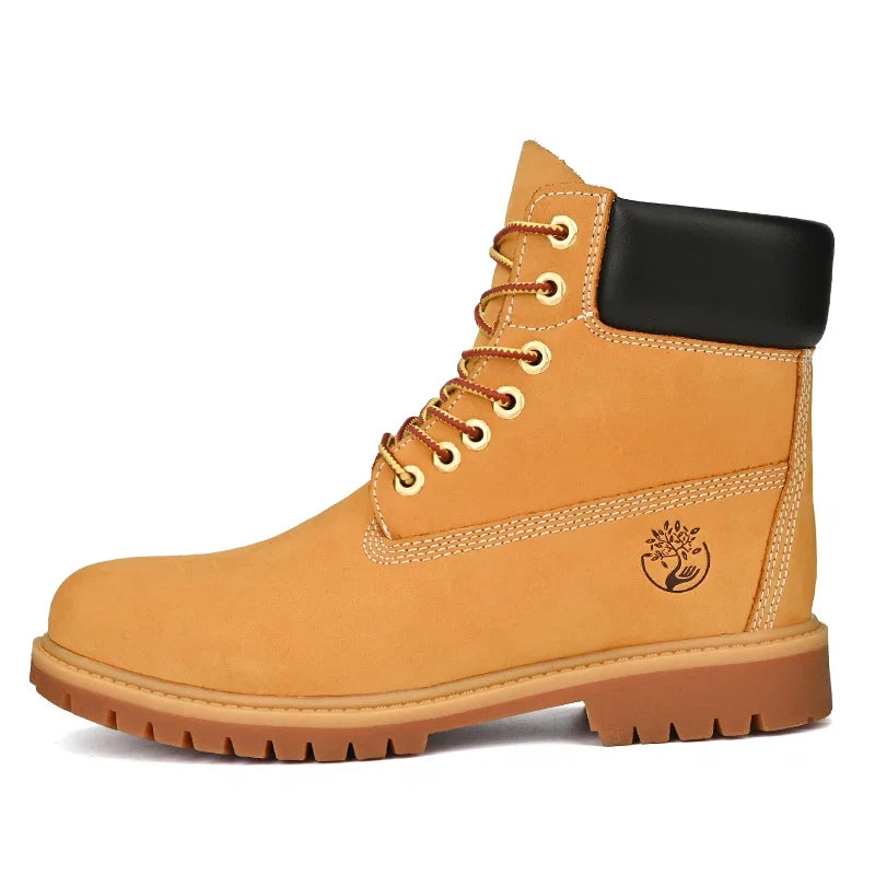 Boots Men High Top Boots High Quality Women Leather Shoes Fashion Outdoor Sneakers Men Lace Up Non-Slip Ankle Boots for Couple