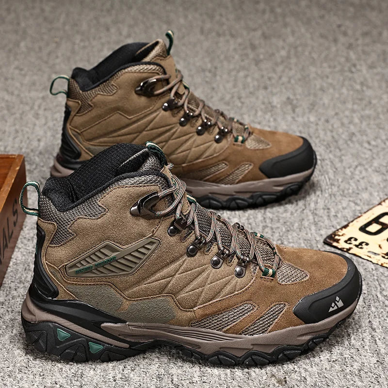 Winter Boot Men Outdoor Hiking Boots Suede High Top Trekking Men Shoes Rainproof Tactical Combat Military Boots