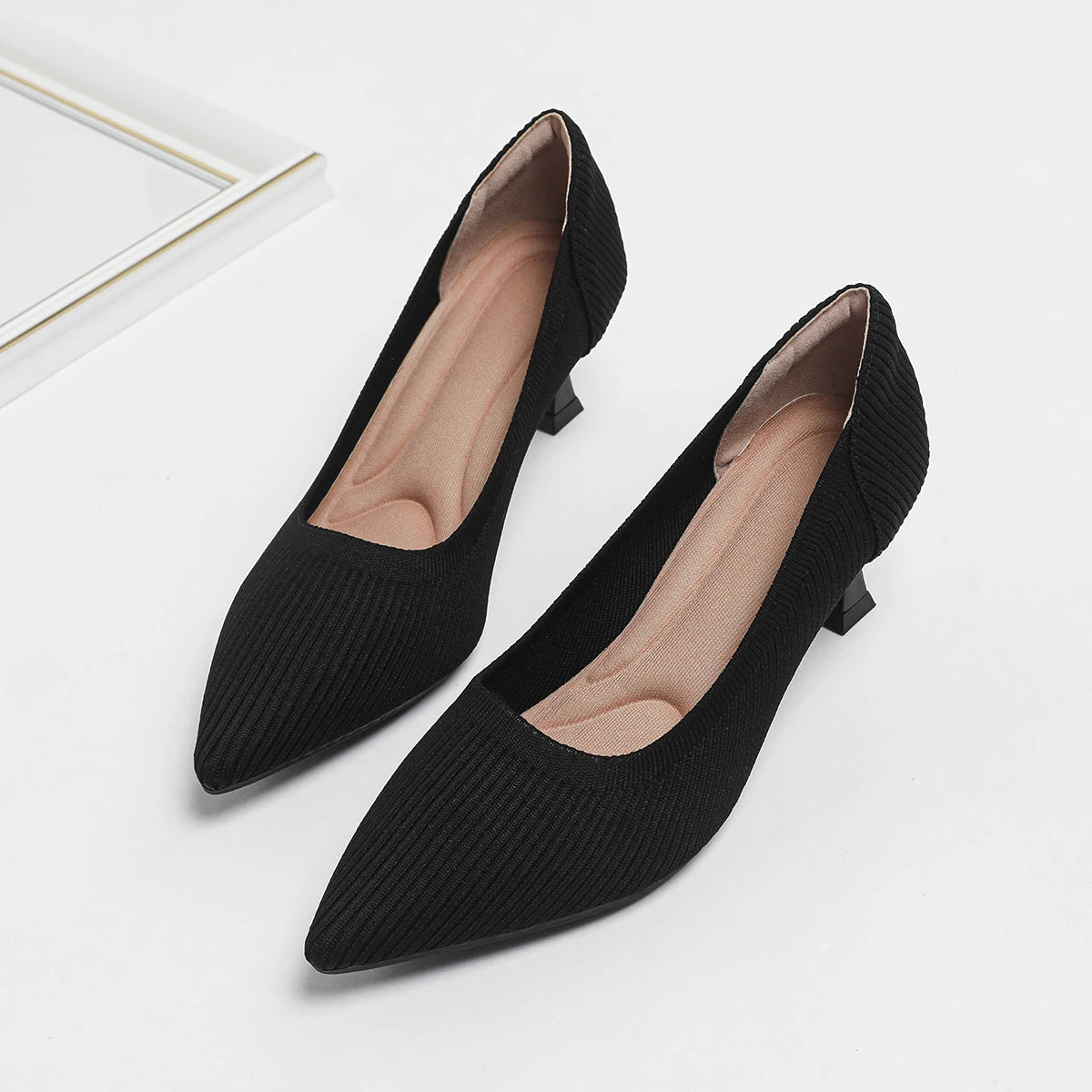 Women's High Heels Fashion Pattern Soft Knitted Comfortable Breathable Shoes 2026 New (6cm High)