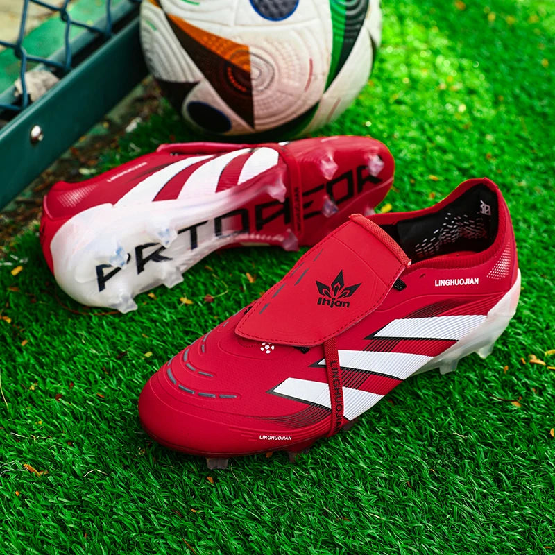 New Men Football Boots Long Spikes Ultralight Match Breathable Indoor Sneakers Soccer Shoes Cleats AG Training Drop Shipping