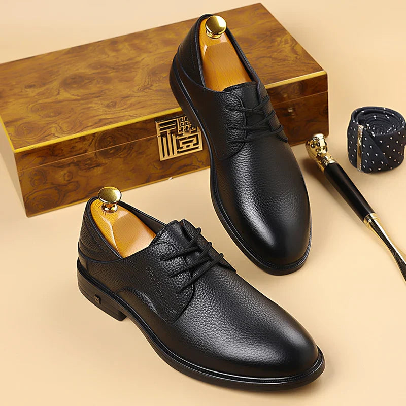 Men Formal Leather Shoes Black Pointed Toe Men Loafers Party Office Business Casual Shoes for Men Oxford Shoes Mens Dress Shoe