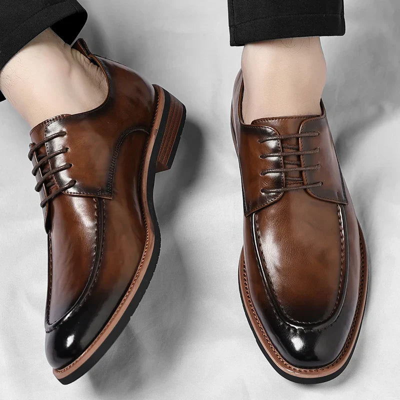 High Quality Male Oxford Shoes Leather Mens Casual Shoes Pointed Thick Bottom Business Brand Footwear Soft Comfortable Loafers