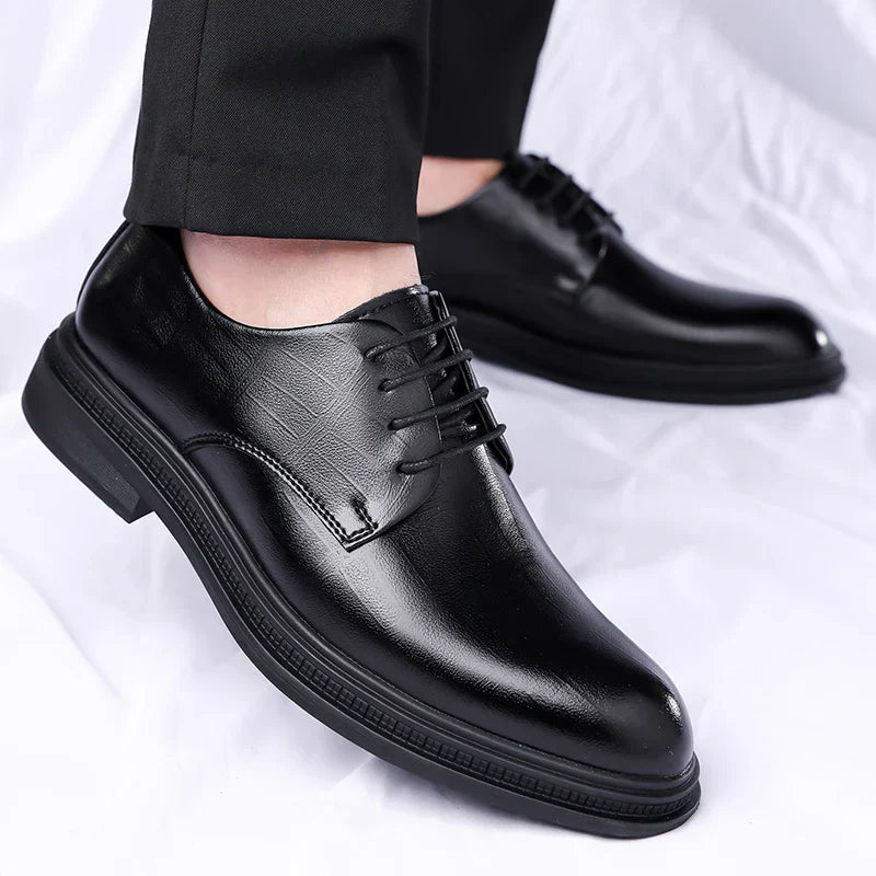 Men's Formal Leather Shoes Lace Up Breathable Non-slip Rubber Sole Lightweight Comfortable Dress Shoes Office & Special Occasion