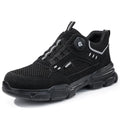 Summer Safety Breathable Shoes Men Anti-smash Anti puncture Work Sneakers Steel toe shoes Rotating button Protection Shoes