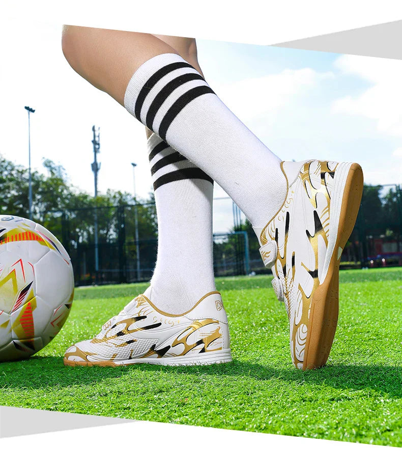 Professional Soccer Shoes Kids Long Spikes FG Football Boots Outdoor Grass Cleats Turf Football Shoes Boys Training Soccer Boots