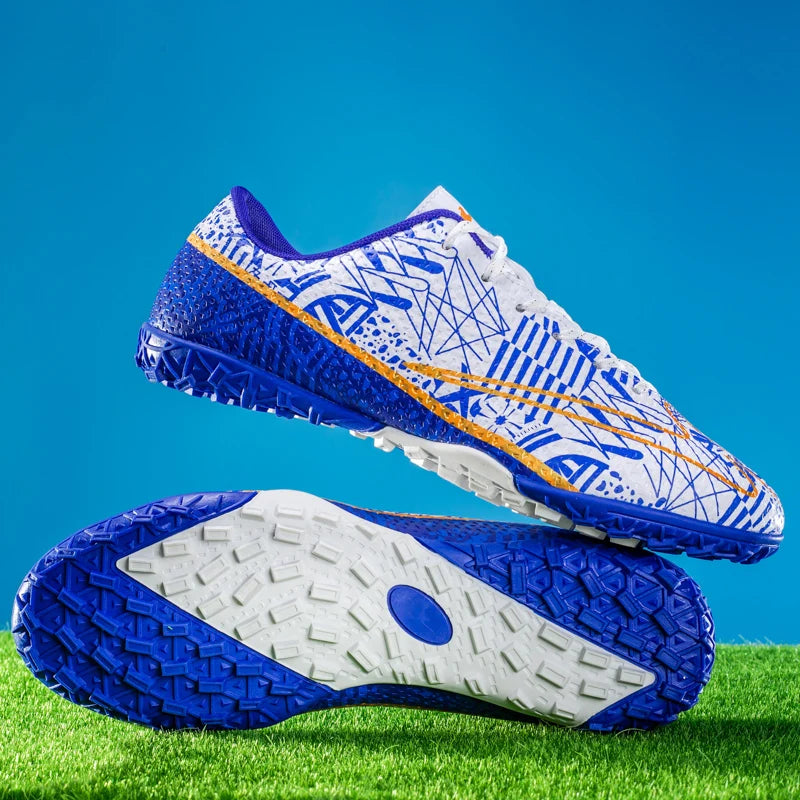 Double star unisex football training shoes, lightweight TF nail football shoes, ultra light racing football boots