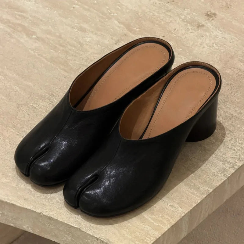Summer Fashion Soft Leather Split Toe Women Tabi Ballet Pumps Comfortable Ladies Dance Mules Shoes Zapatos De Mujer