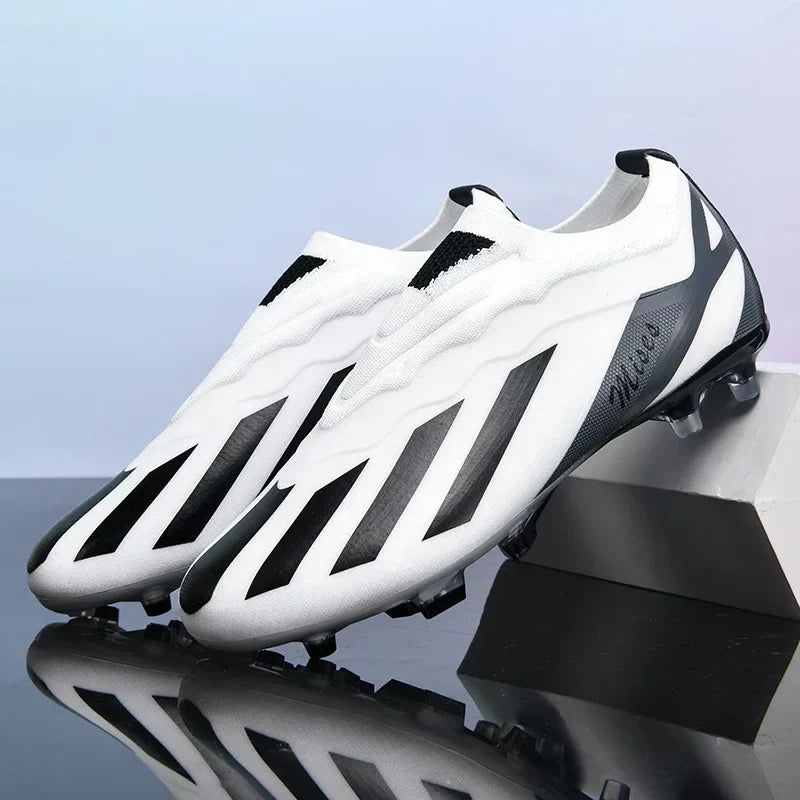 New Men Outdoor Football Boots Cleats Soccer Shoes Long Spikes FG Boys Non Slip Sport Training Breathable Match Comfortable