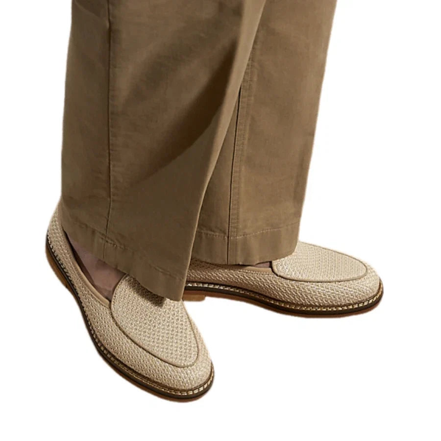 100% Full Grain Cowhide Suede Handmade Hemp Rope Woven  Men's Summer Loafers with Breathable Material AE2023