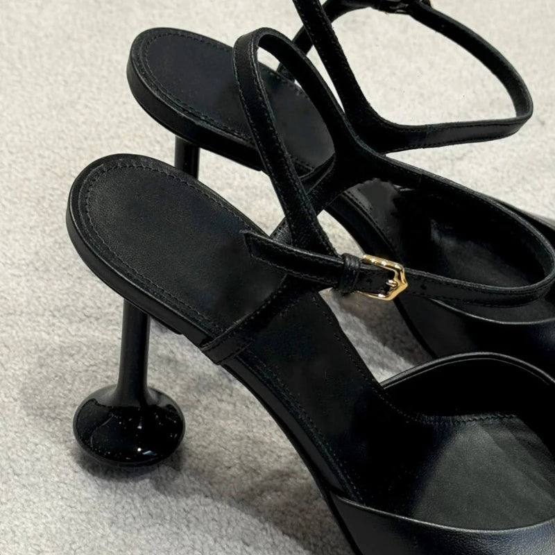 Sexy Designer High Heels Women Strange Heel Ankle Strap Banquet Party Shoes Women Pumps Fashion Brand Sandals Female Tacones