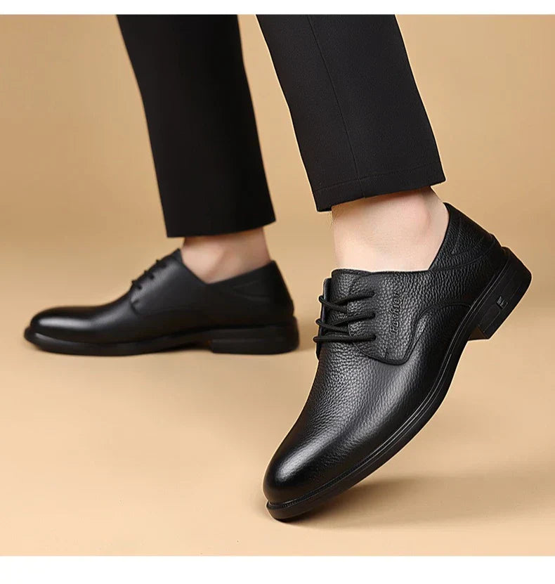 Men Formal Leather Shoes Black Pointed Toe Men Loafers Party Office Business Casual Shoes for Men Oxford Shoes Mens Dress Shoe