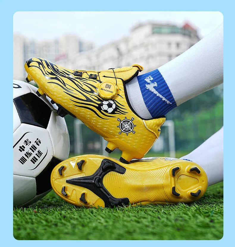 Kids Turf Soccer Cleats Children Football Shoes Breathable Lightweight Training Sneakers Non-Slip Athletic Sport Boots Boys Girl