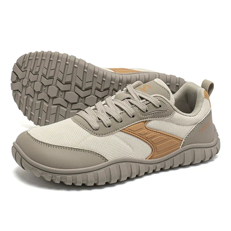 Wide Toe Shoes Mens Womens Artificial Leather Running Sneakers Lace Up Lightweight Breathable Walking Shoes