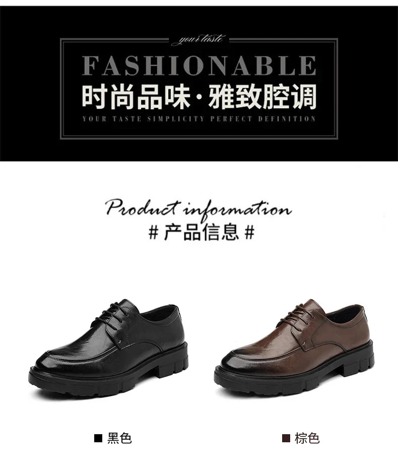 Men Dress Elevator Shoes Platform Breathable Lift Casual Business Luxury Genuine Leather Heightening Shoes5/8/10CM Taller Male