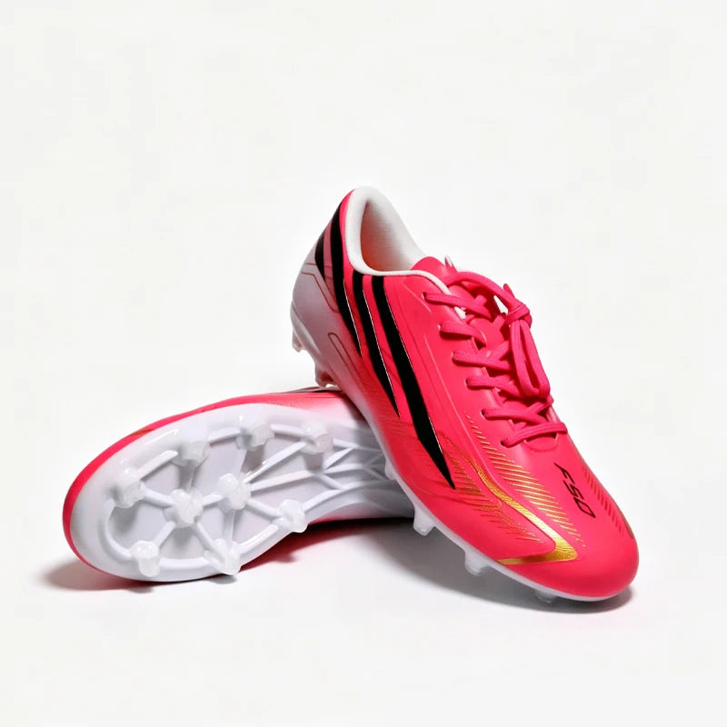 2710 Pink Mens Soccer Shoes TF/FG Training Football Sneakers Match Youth Turf Soccer Cleats Chuteira Campo Boys 34-45