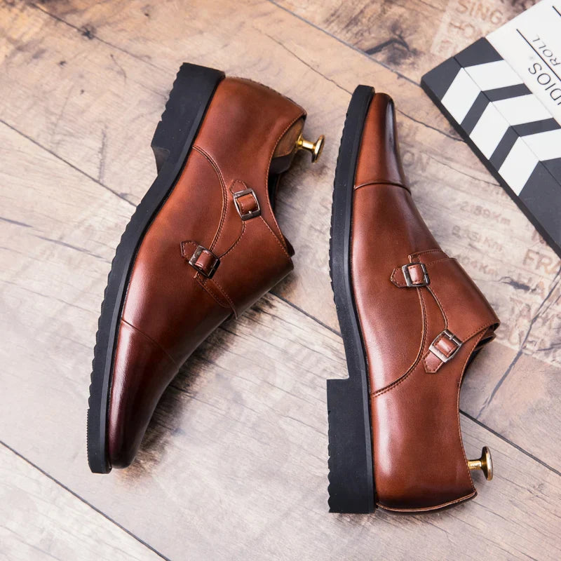 Men Oxfords Shoes Genuine Leather Luxury Men Dress Shoes Lace Up British Business Casual Shoes Men Wedding Shoes Chaussure Homme