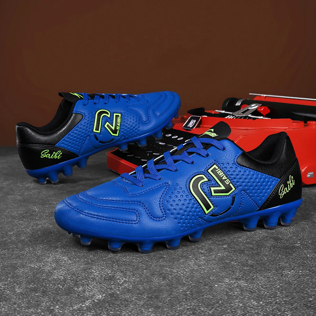 AG FG Soccer Shoes Reinforced PU Fabric TPU Wear Resistant Sole Non-slip Design for Youth Field Training