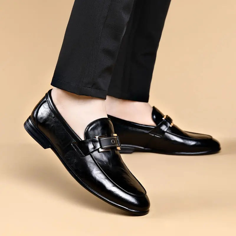 British Style Business Men's Formal Shoes Brown Slip-on Cheap Liquidation Elegant and Classic Leather Casual 39 Social Shoe Male