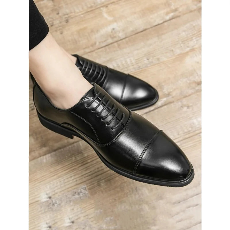 Business Derby Shoes For Men, Lace-up Front Dress Shoes