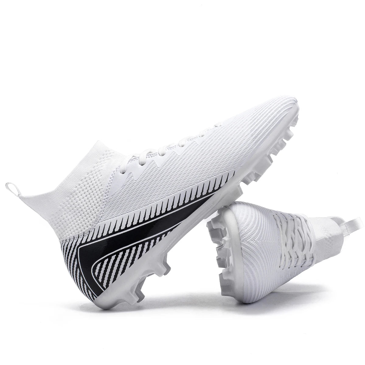 Full Protection AG FG Football Boots Woven PU Fabric TPU Wear Resistant Sole Stable Grip for Junior Football Players