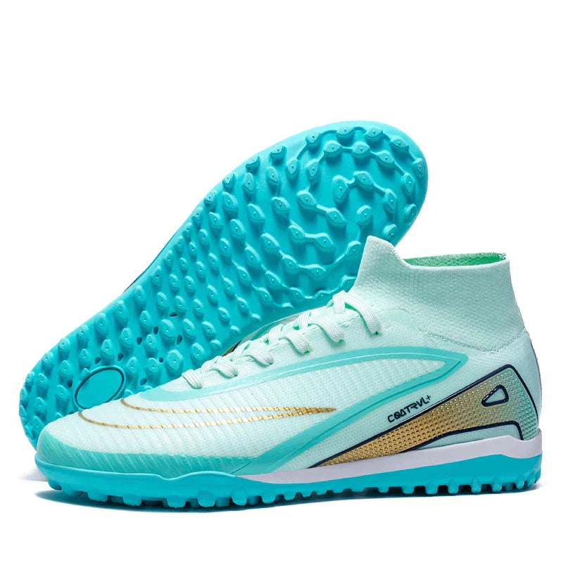 Men Professional Soccer Shoes Outdoor High-Top Sports Football Boots Long Spikes Artificial Grass Training Non Slip Sneakers