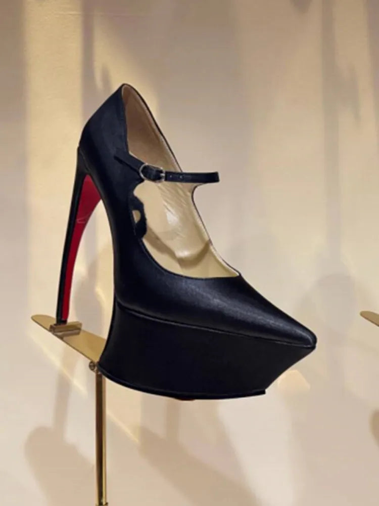 Spring/Summer New Pointed Stiletto High Heels Thick Bottom Ballet Sandals Bow Fashion Show Wedding Party Women's High Heels