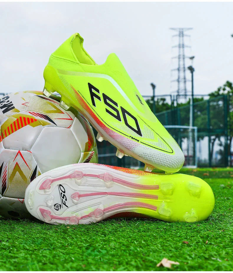 New Men Football Boots Futsal Outdoor Sneakers Match Grass Non-Slip High-quality Soccer Shoes Cleats Hot-selling High-top Light