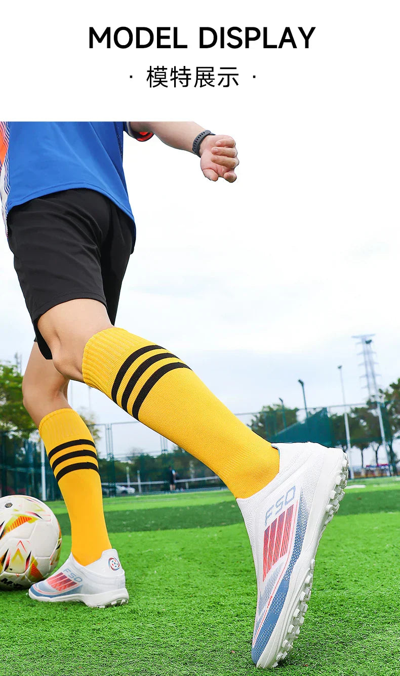 New Men Football Boots Training Soccer Shoes Match Adult Cleats Outdoor Sport Boys Breathable Non Slip Long Spikes Comfortable