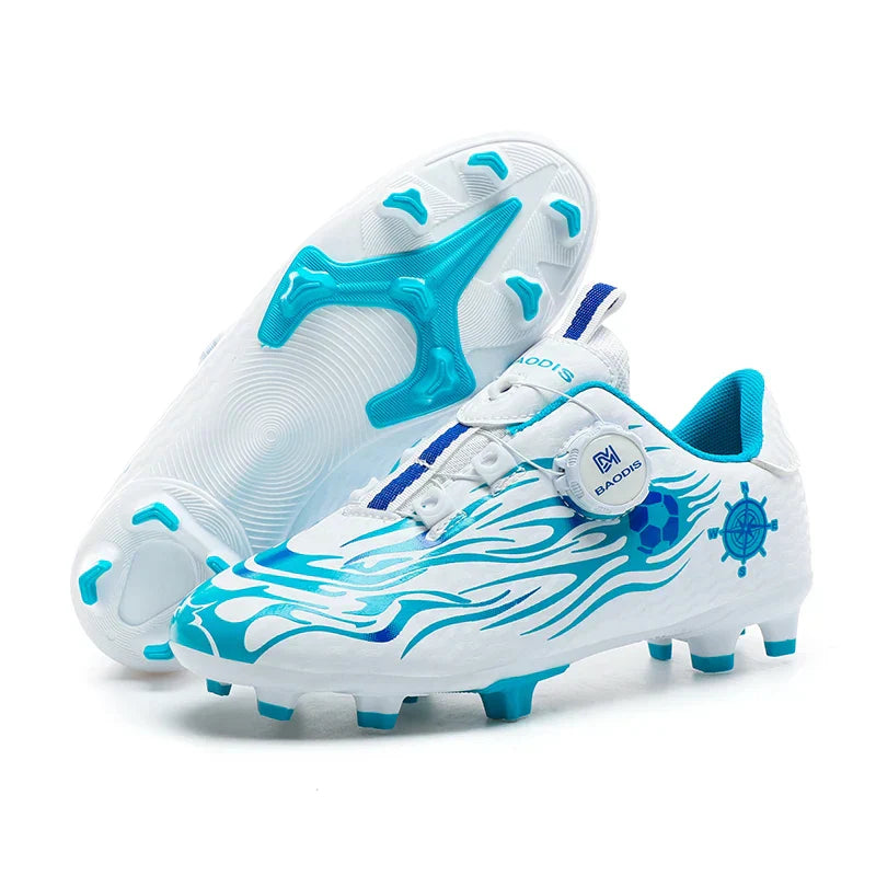 Kids Turf Soccer Cleats Children Football Shoes Breathable Lightweight Training Sneakers Non-Slip Athletic Sport Boots Boys Girl