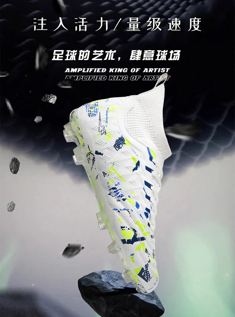 Double Star 2026 New High-Top Soccer Shoes, AG Long Studs, for Teens, Primary School Students, Adults & Kids, Professional Match