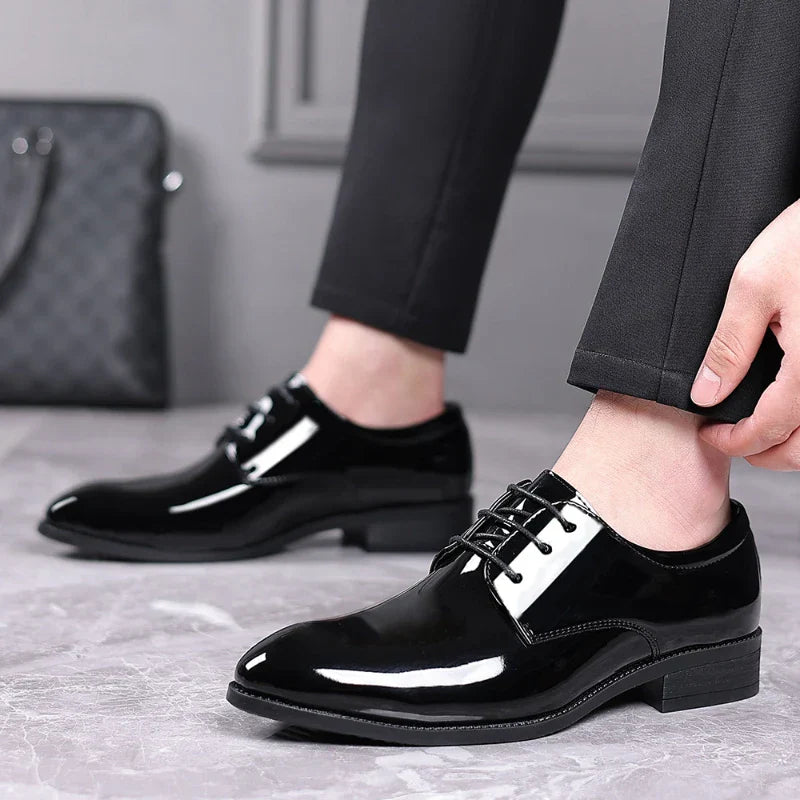 Spring British Style Formal Dress Shoes Black Business Oxfords For Groom Wedding Office Comfortable Big Size Footwear Non Slip
