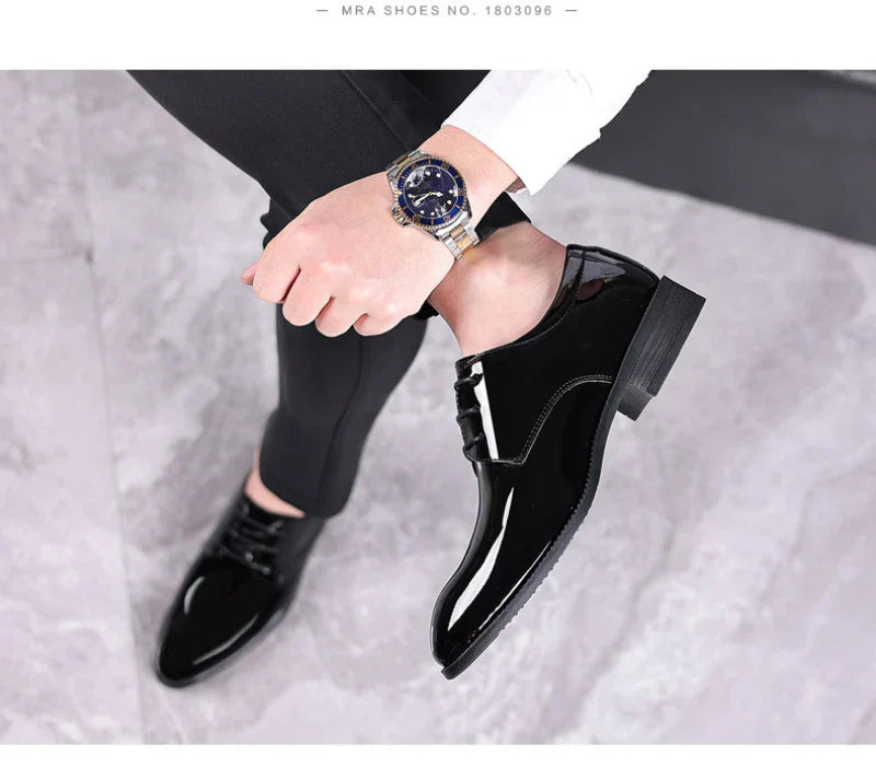 Spring British Style Formal Dress Shoes Black Business Oxfords For Groom Wedding Office Comfortable Big Size Footwear Non Slip