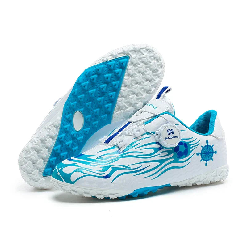 Kids Turf Soccer Cleats Children Football Shoes Breathable Lightweight Training Sneakers Non-Slip Athletic Sport Boots Boys Girl