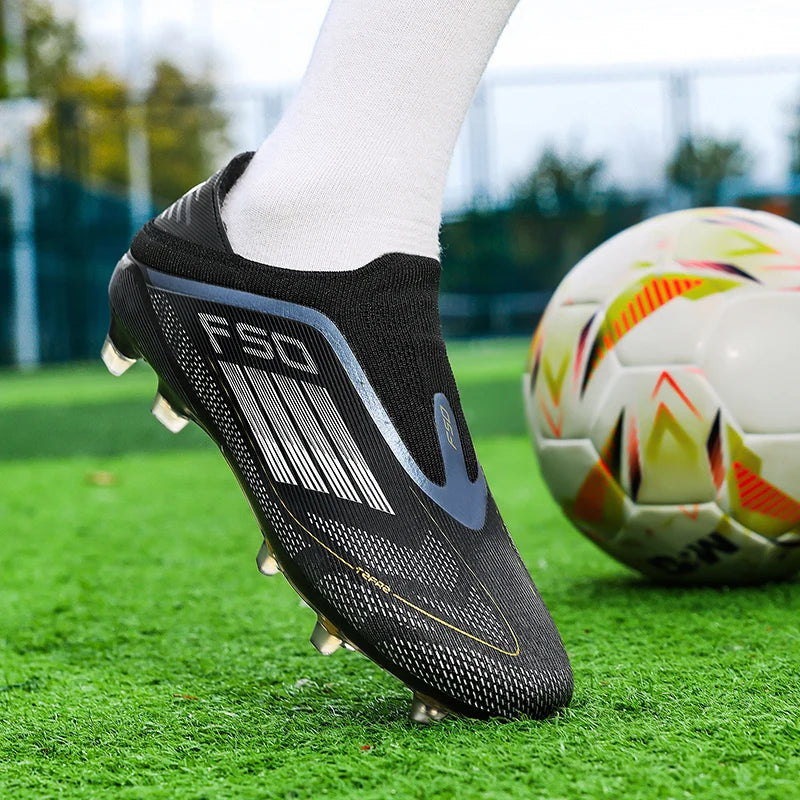 Men Football Boots Training Cleats Soccer Shoes FG Ultralight Breathable Drop Shipping Match Sport Long Spikes Indoor Sneakers