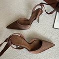 Aneikeh 2026 Spring Pointed Toe Stiletto Heels Mesh Sexy Design Ankle Strap Pumps Woman Sandals Ladies Shoes Zapatillas De Mujer